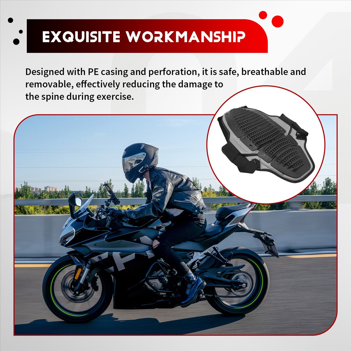 Sports Equipment United - Protection dorsale pour motocycliste A23Z, équipement